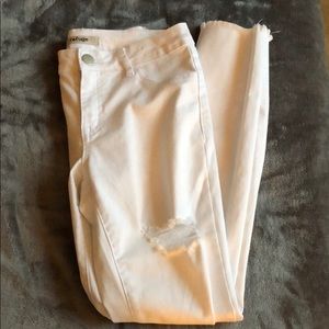 white ripped jeans